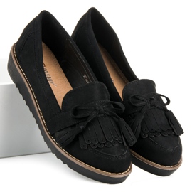 Seastar Mocasini cu franjuri negru 1