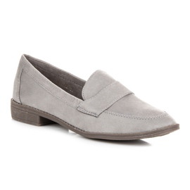 Comer Mocasini din piele de căprioară gri 1