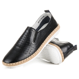 Espadrile din piele VINCEZA negru 2