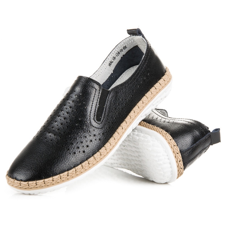 Espadrile din piele VINCEZA negru 2