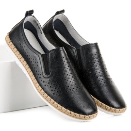 Espadrile din piele VINCEZA negru 1