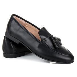 Mocasini negri cu franjuri VICES negru 2