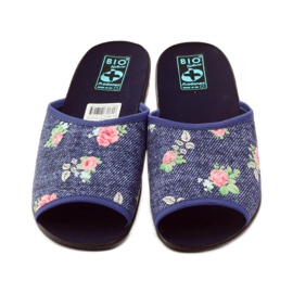 Papuci de damă din denim roz Adanex albastru verde roșu 4