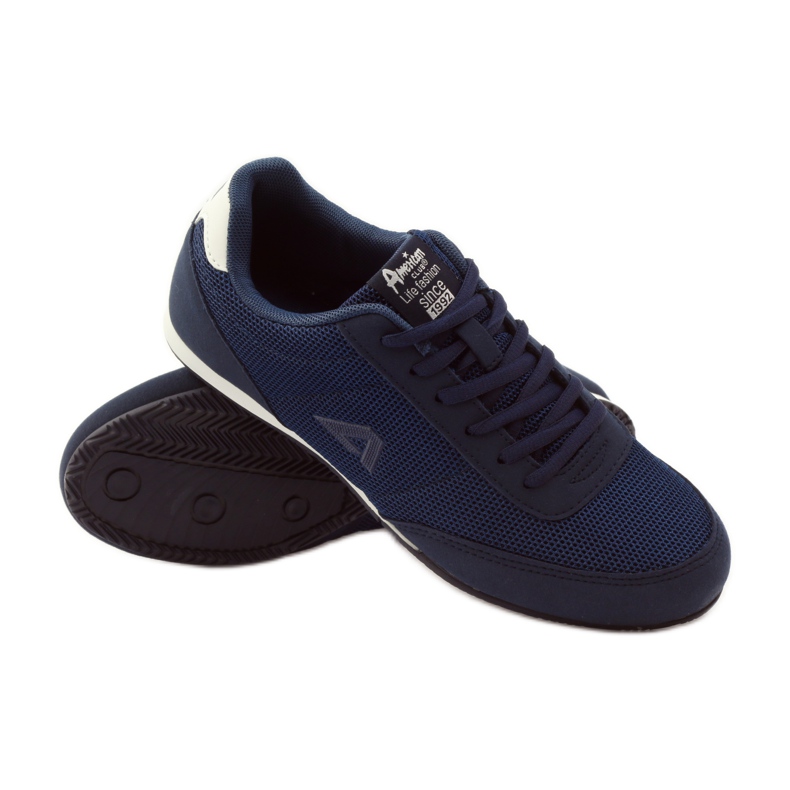 American Club Pantofi de jogging american 7066 bleumarin alb albastru marin 3