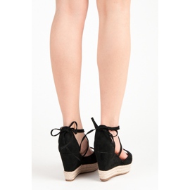 Seastar Espadrile legate pe pană negru 3