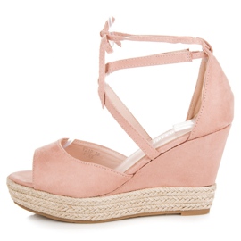 Seastar Espadrile legate pe pană roz 4