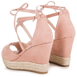 Seastar Espadrile legate pe pană roz 5