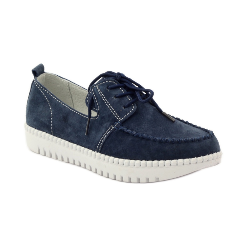 Pantofi Creepers din piele Filippo 020 albastru marin 1
