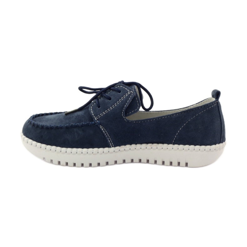 Pantofi Creepers din piele Filippo 020 albastru marin 2