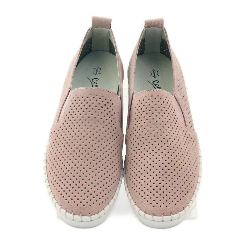 Slipony din piele Filippo 063 roz 4