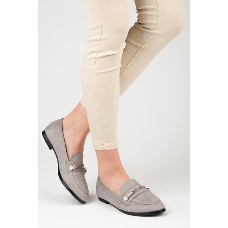 Seastar Mocasini cu perle gri 2