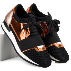 Pantofi sport la modă negru galben 1