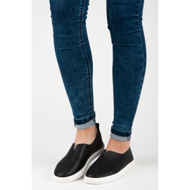 Tenisi negri cu slip-on negru 1