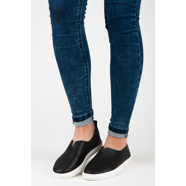 Tenisi negri cu slip-on negru 1