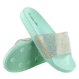 Papuci de cauciuc cu zirconiu cubic S20 LT.VERDE albastru 3