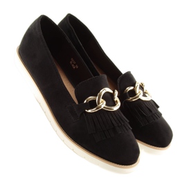 Negru Mocasini negri de dama G237 negri 1