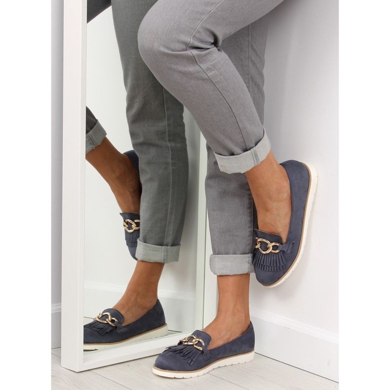 Mocasini pentru femei bleumarin G237 albastru albastru marin 2