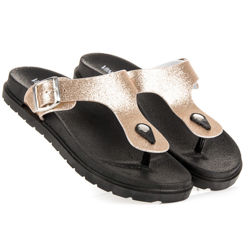 Papuci VINCEZA aurii de aur 2