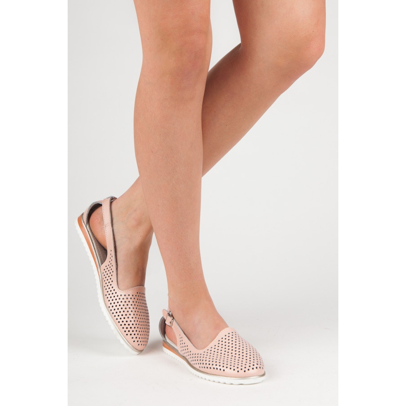 Sandale ajurate vinceza roz 1