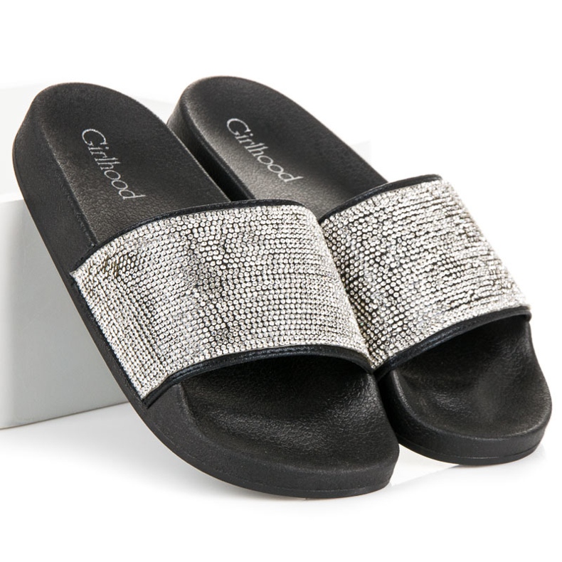 Girlhood Papuci negri cu cristale negru 1