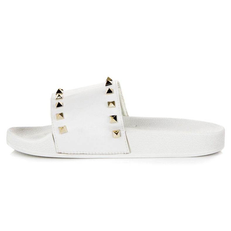 Papuci albi cu strasuri 1