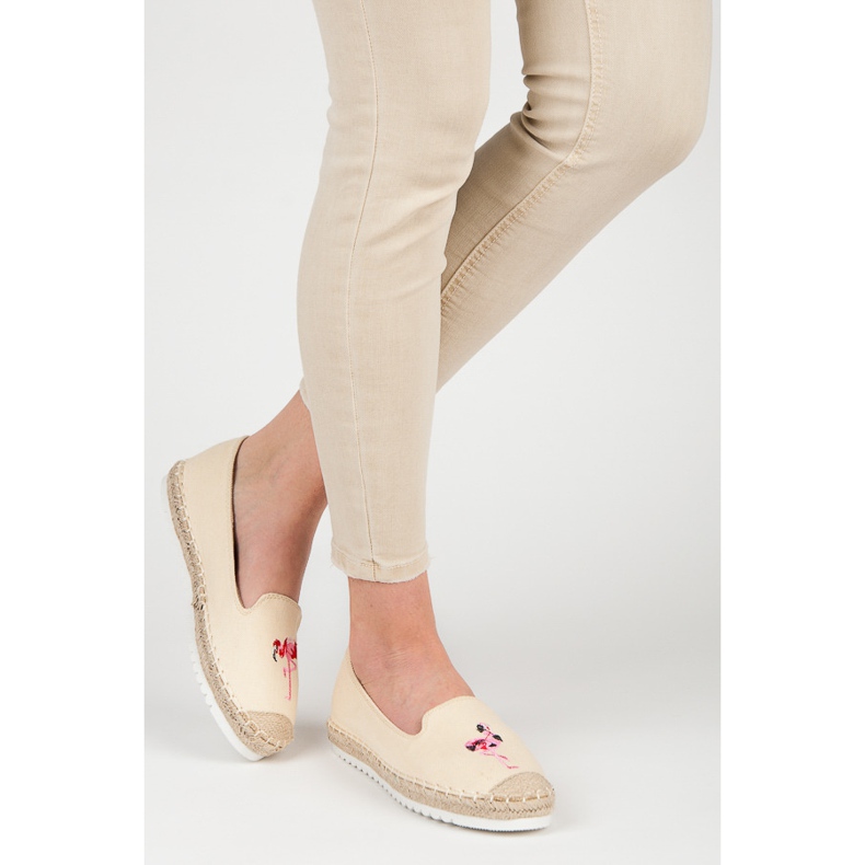 Bestelle Espadrile cu un flamingo maro 2 Bestelle Espadrile cu un flamingo maro 2