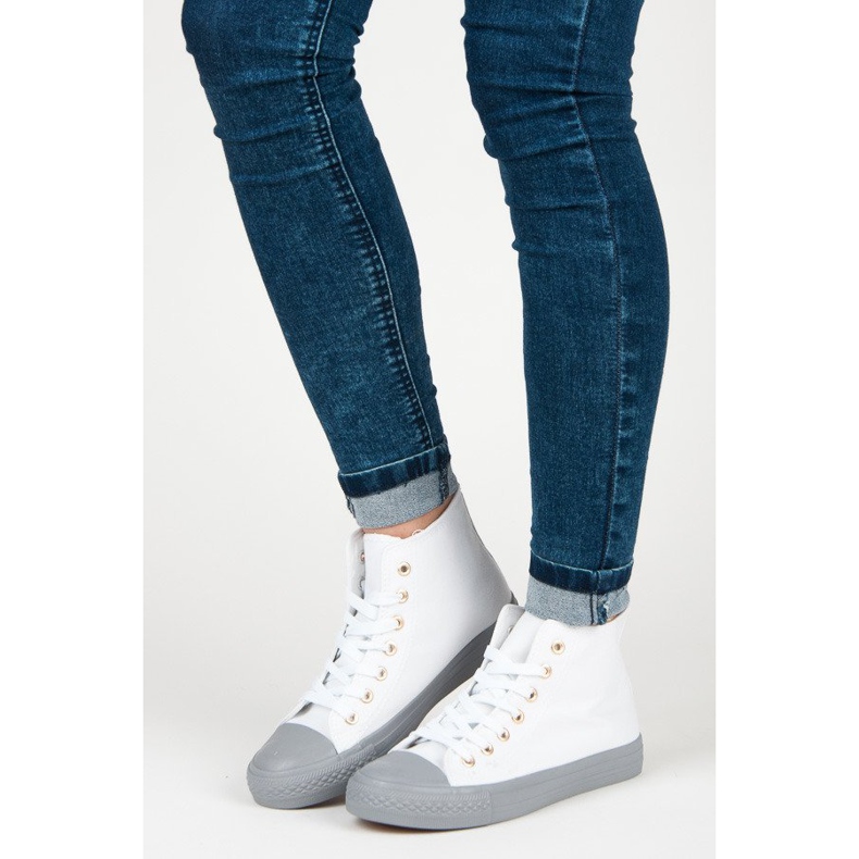 Coura Adidași peste gleznă alb 1