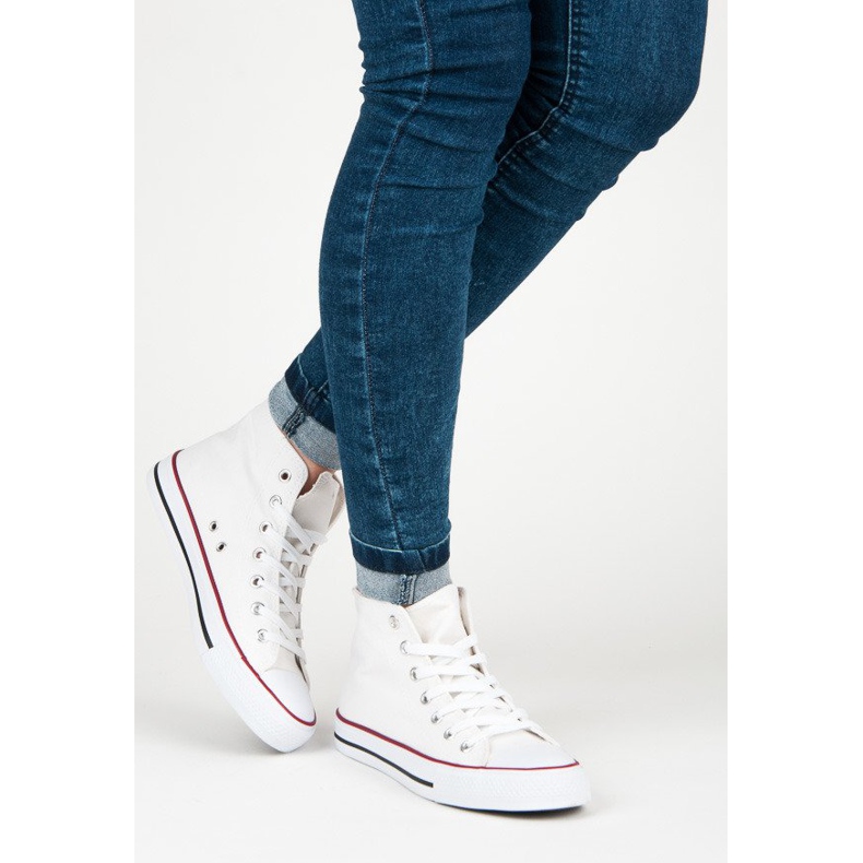 Adidași cu șireturi deasupra gleznei alb 2