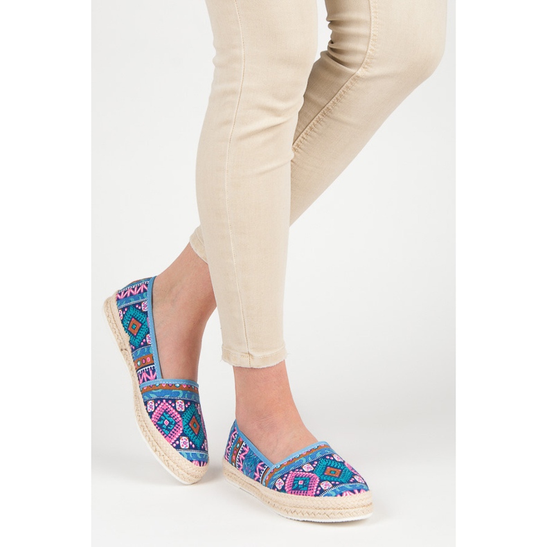 Espadrile cu model etnic multicolor 2