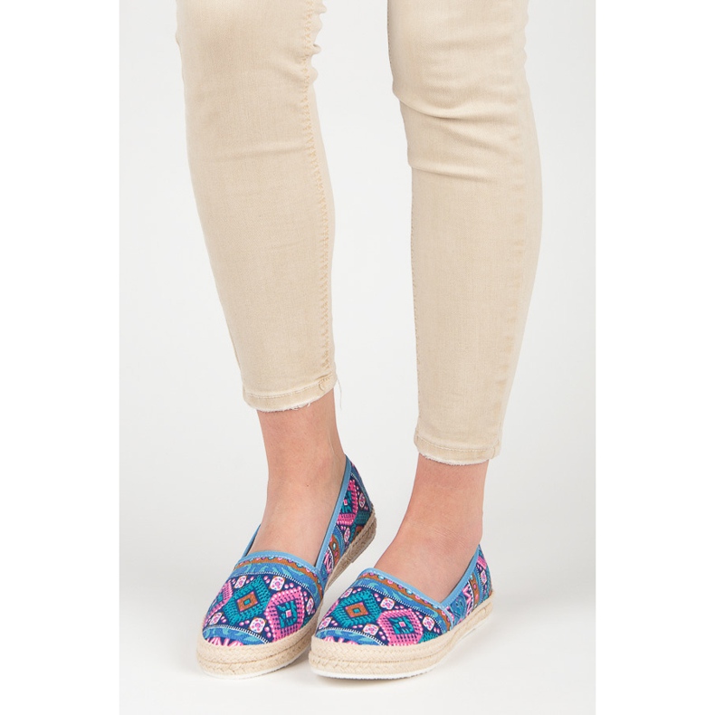 Espadrile cu model etnic multicolor 1