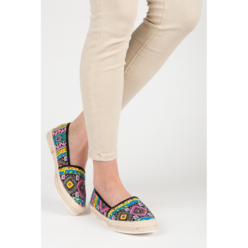 Espadrile cu model etnic multicolor 2