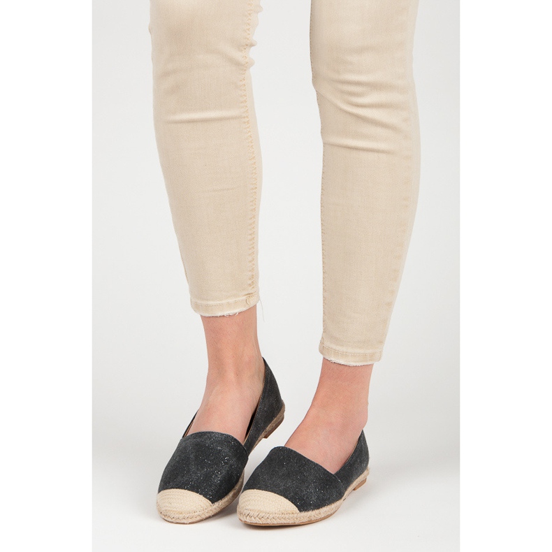 Bestelle Espadrile cu sclipici negru 1 Bestelle Espadrile cu sclipici negru 1