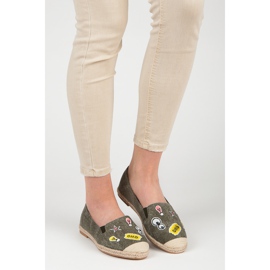 Bestelle Espadrile de primavara cu petice verde 1