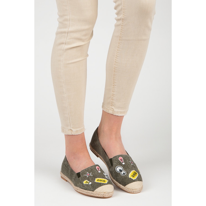 Bestelle Espadrile de primavara cu petice verde 1 Bestelle Espadrile de primavara cu petice verde 1