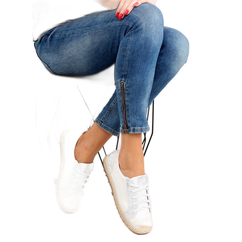 Tenisi espadrile albi BB02P Alb 1