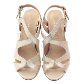 Sandale gladiator Sergio Leone 813 aurii galben maro 4