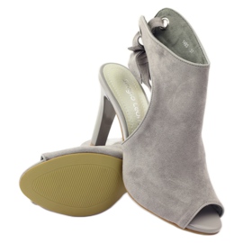 Sandale de piele intoarsa cu legat Sergio Leone 1493 gri 3