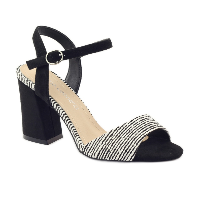 Sandale pe stâlpul Sergio Leone 820 cu dungi alb negru 1