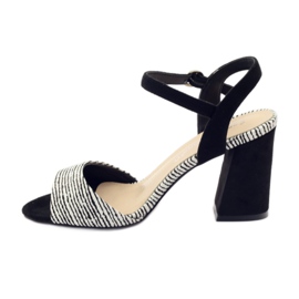 Sandale pe stâlpul Sergio Leone 820 cu dungi alb negru 2