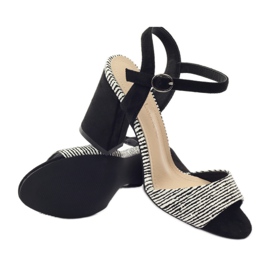 Sandale pe stâlpul Sergio Leone 820 cu dungi alb negru 3