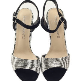 Sandale pe stâlpul Sergio Leone 820 cu dungi alb negru 4