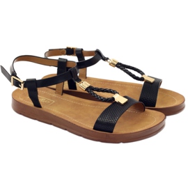 Filippo Sandale negre dama 104 negru galben 3