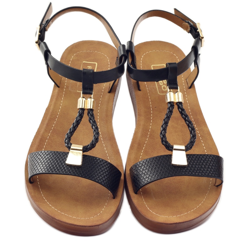 Filippo Sandale negre dama 104 negru galben 4