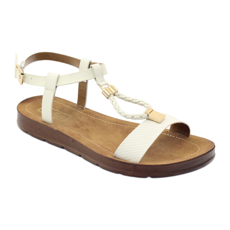 Filippo Sandale dama wz 104 alb galben 1