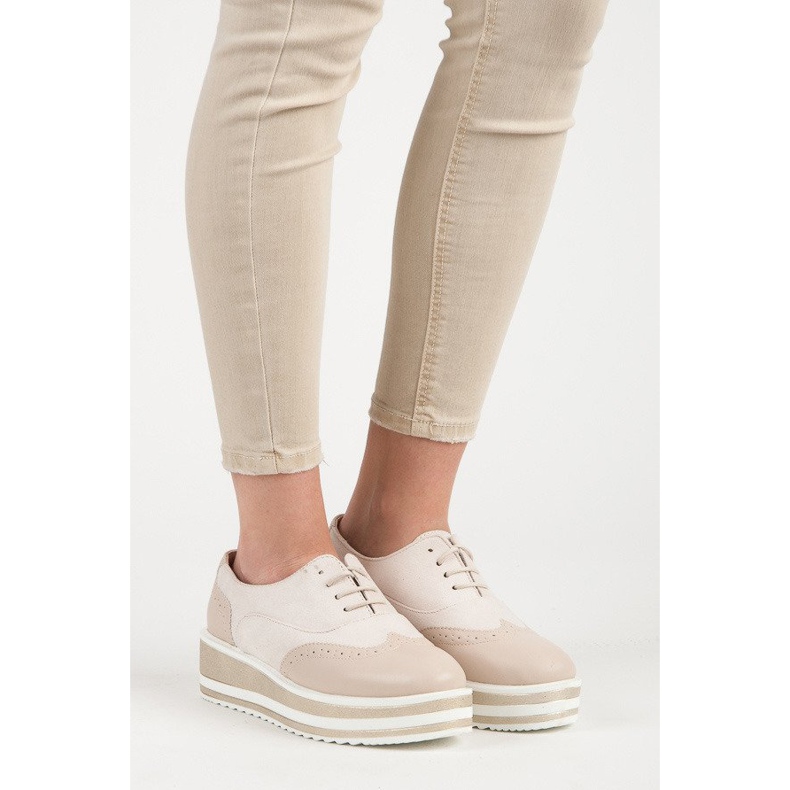 Fgm Paris Brogues legate pe platformă maro 1