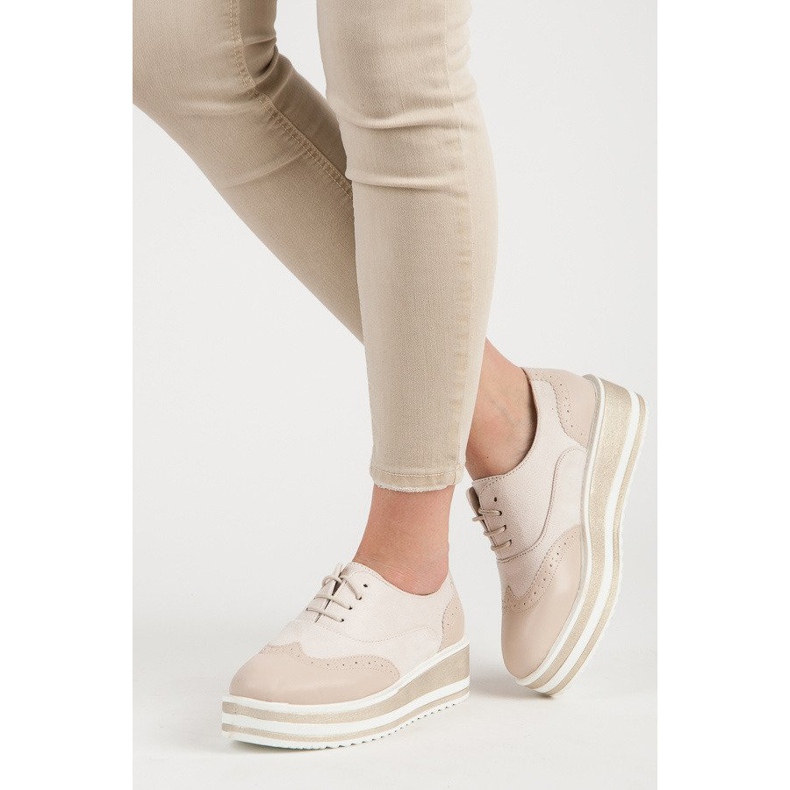 Fgm Paris Brogues legate pe platformă maro 2