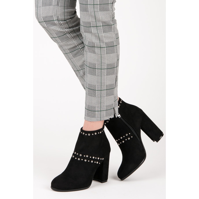 Seastar Botine din piele intoarsa pe stalp M275 negru 2