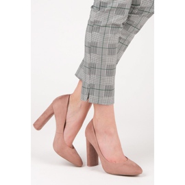 Ideal Shoes Pompe elegante pe post roz 2