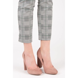 Ideal Shoes Pompe elegante pe post roz 1