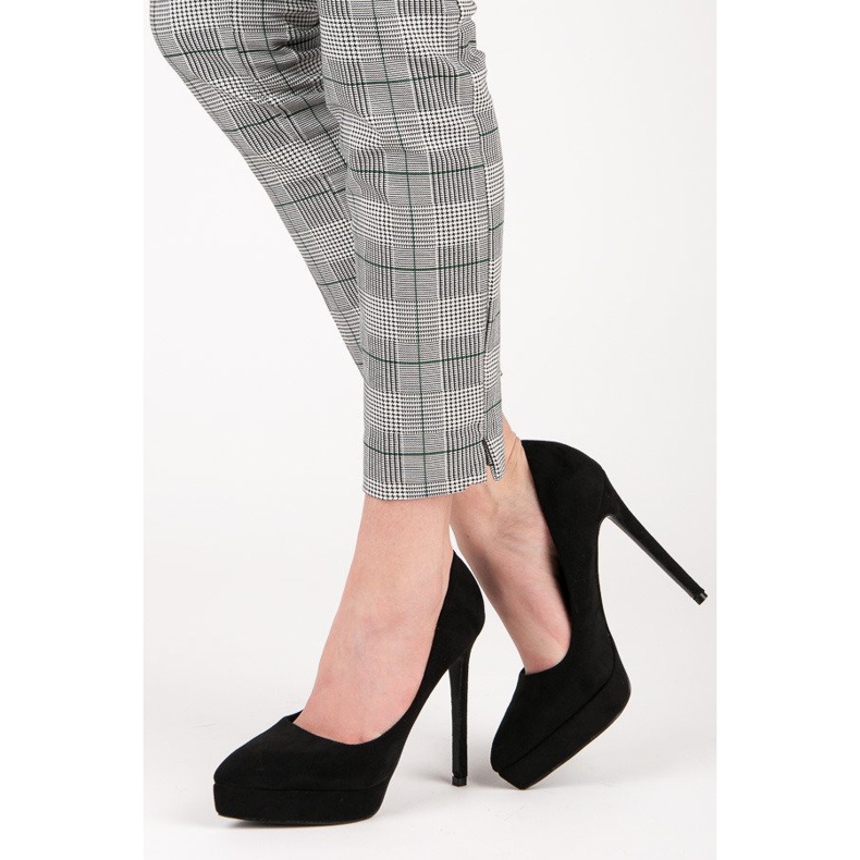 Bestelle Tocuri din piele intoarsa pe platforma negru 2